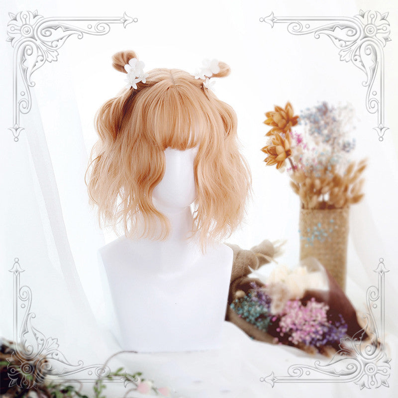 Churnie Air Bangs Egg Roll Short Curly Synthetic Lolita Wig  ALICE0111