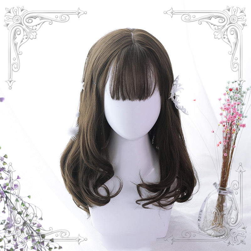 Dabria Chestnut Brown Mid-length Micro Curly Synthetic Lolita Wig ALICE0106