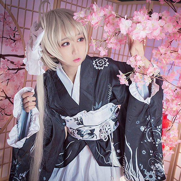 Japanese Yukata Kimono Costume Anime Cosplay Robe HF001