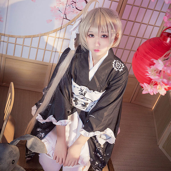 Japanese Yukata Kimono Costume Anime Cosplay Robe HF001