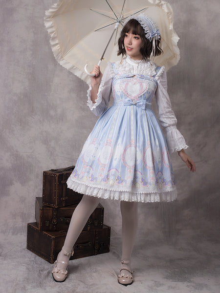 Classic Lolita Pink Printed Dress AGD013